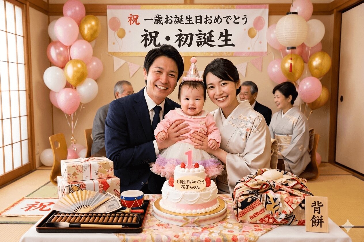 1歳の誕生日と一升餅。あとで家族で見返せる写真の残し方